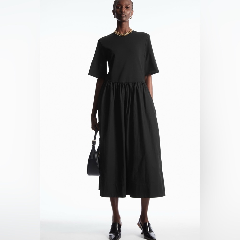 Gorgeous COS Contrast Panel Midi Dress NWOT